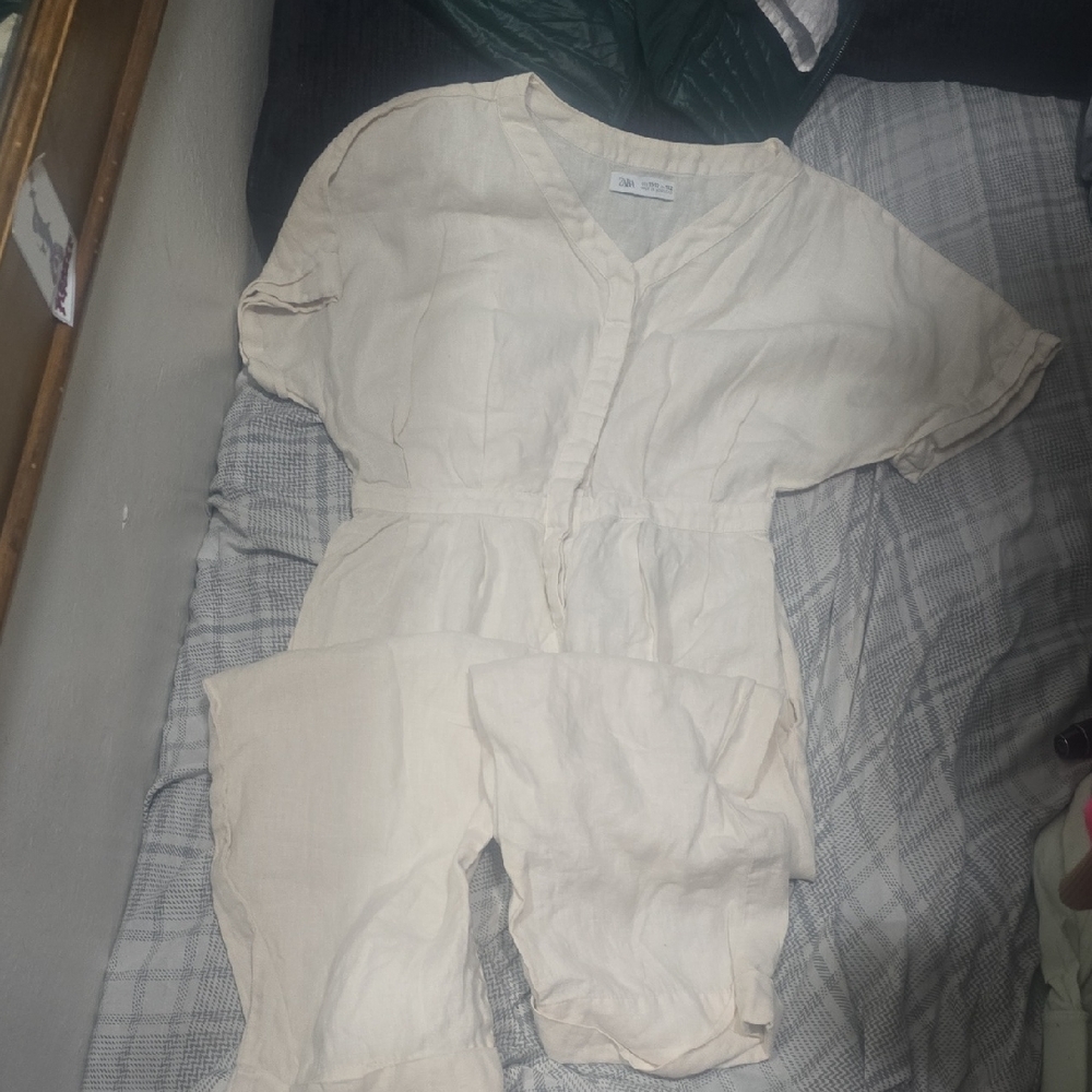 Zara Off-White Jumpsuit